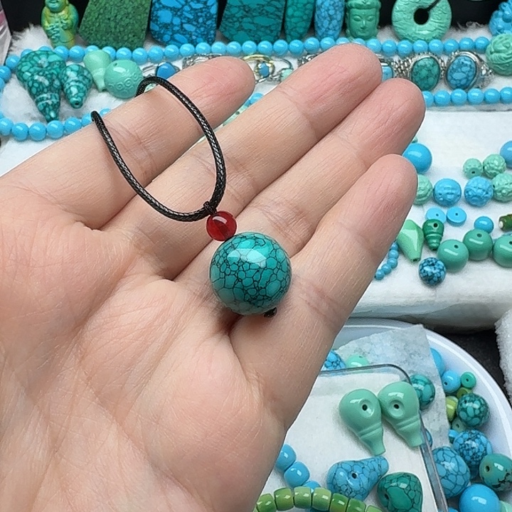 尺寸16+绿花珠子锁骨珠项链