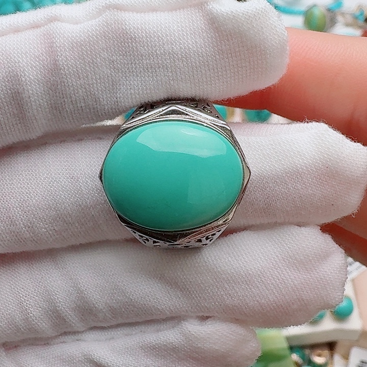 银S925镶嵌绿松石珠宝奇石