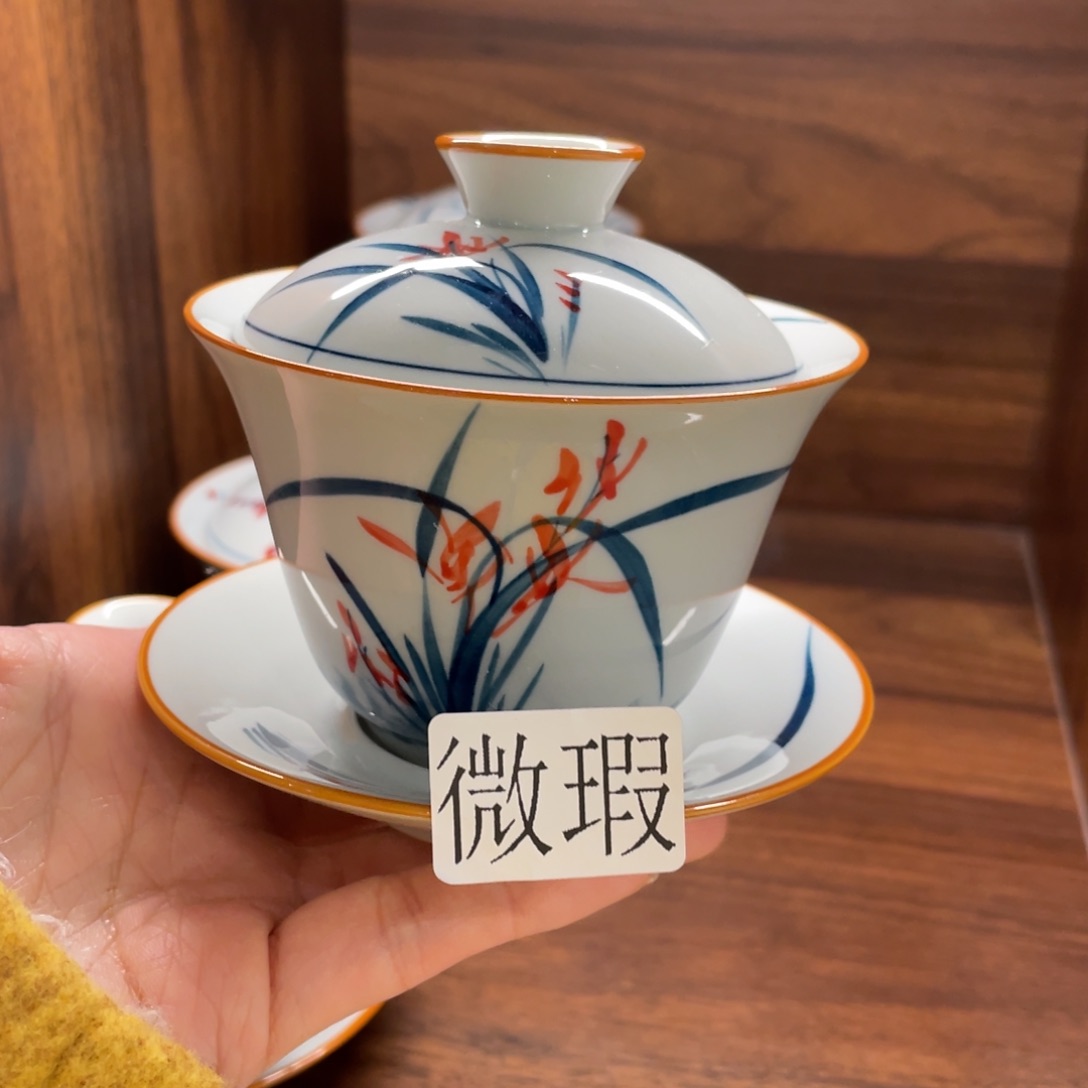 微瑕纯手绘釉下彩