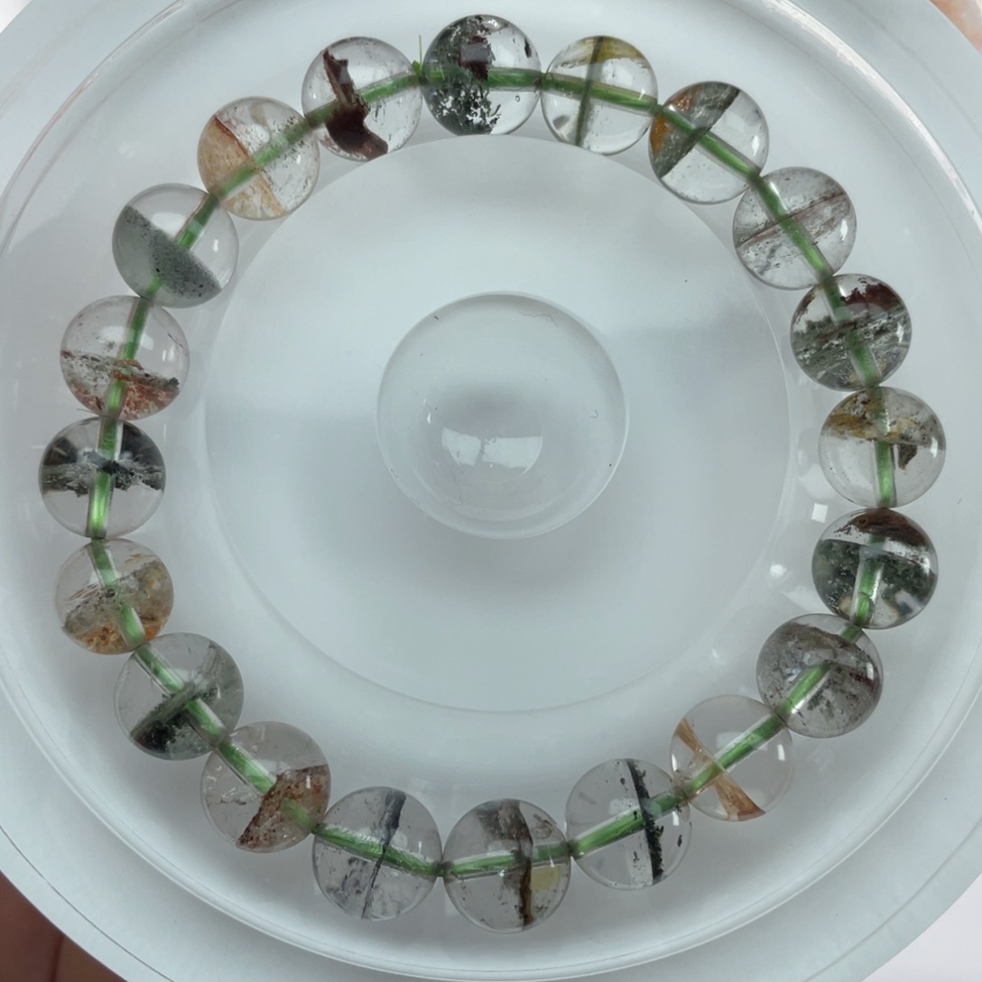 水晶未镶嵌手串003四季幽灵水晶9m+