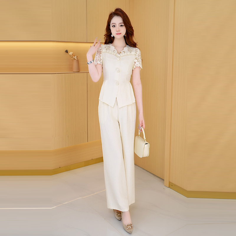 【两件套】夏季时尚女神洋气宽松气质休闲百搭显瘦减龄女装套裤