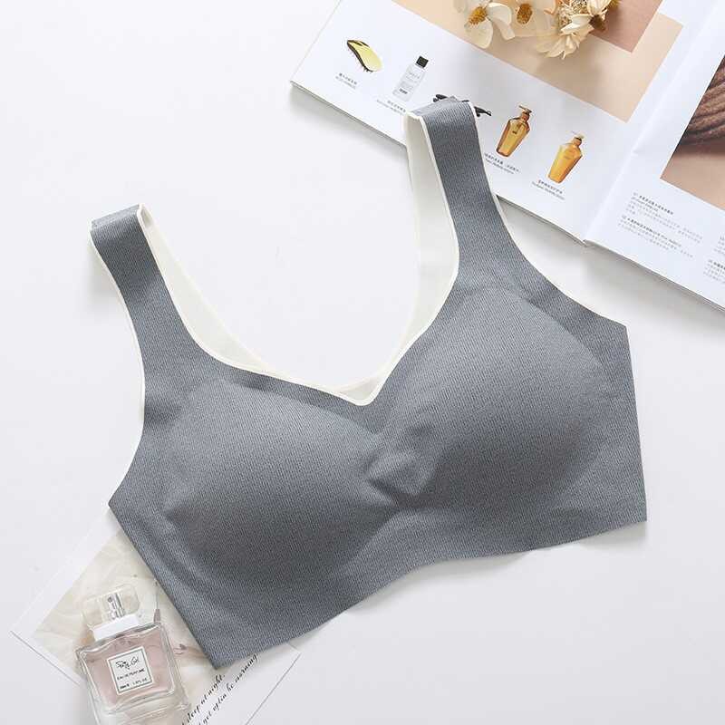女士内衣乳胶杯运动背心小胸显大美背内衣一片式舒适文胸无痕