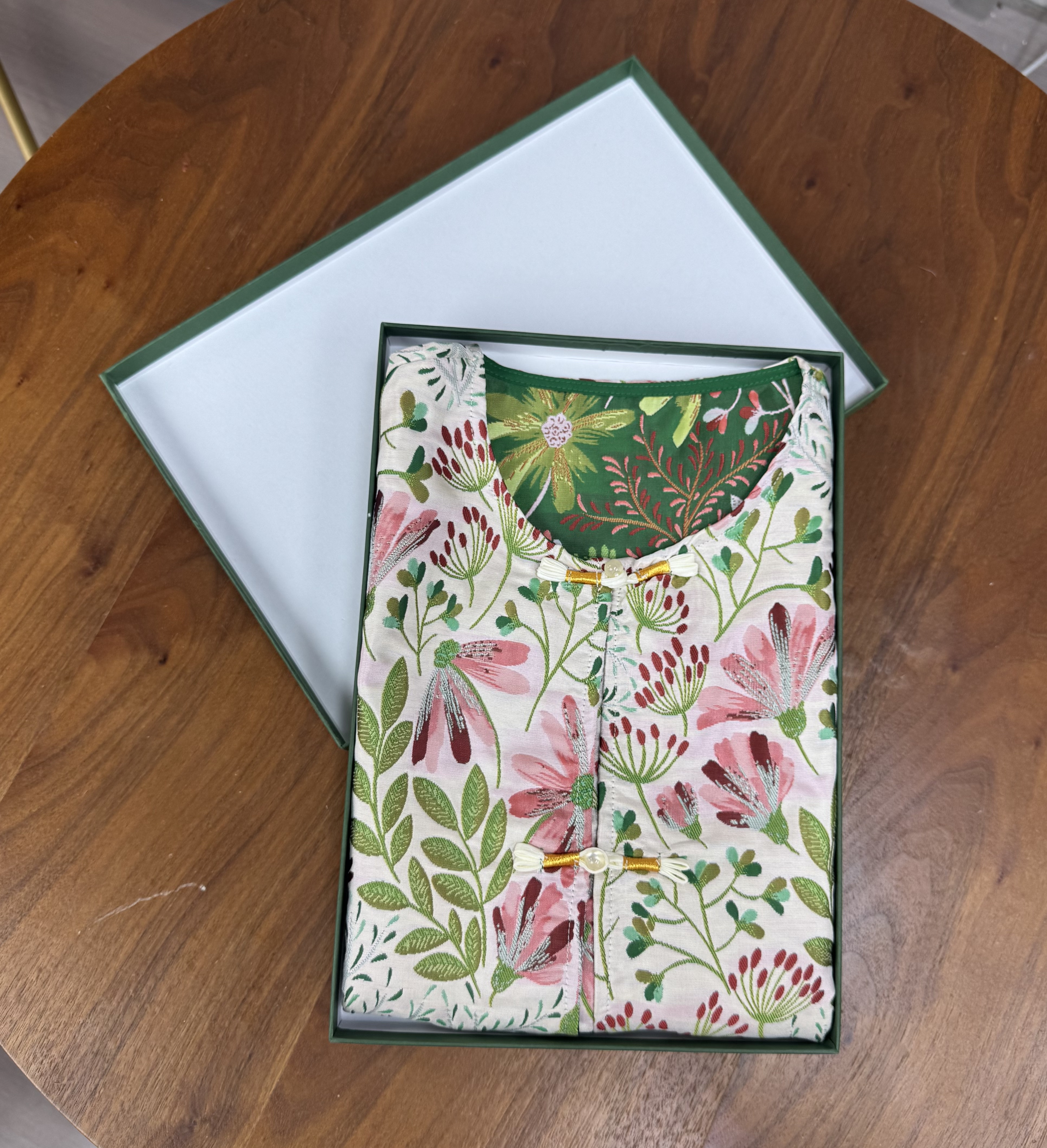 M12花枝锦双面穿远山黛新中式织锦提花显瘦洋气坎肩马甲