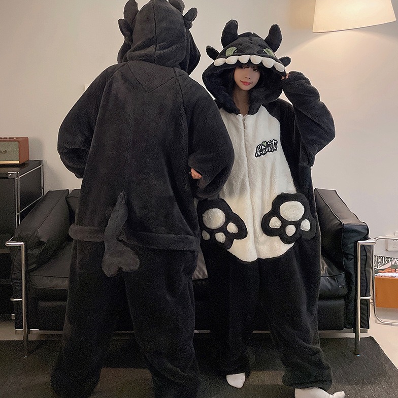 冬季珊瑚绒连体睡衣男加绒加厚大码230斤胖子青少年卡通保暖套装