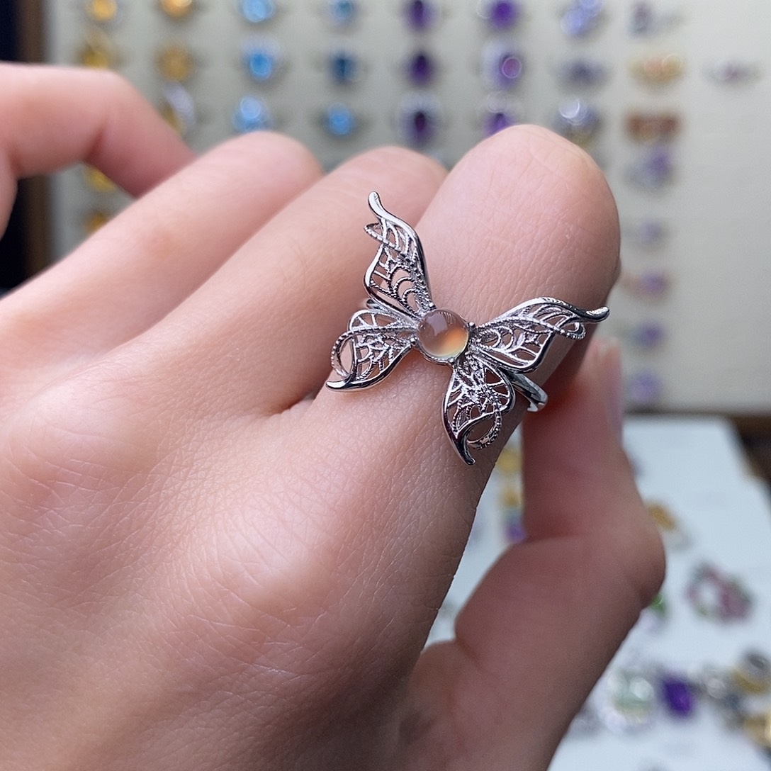 月光石戒指银S925镶嵌（需要证书备注）