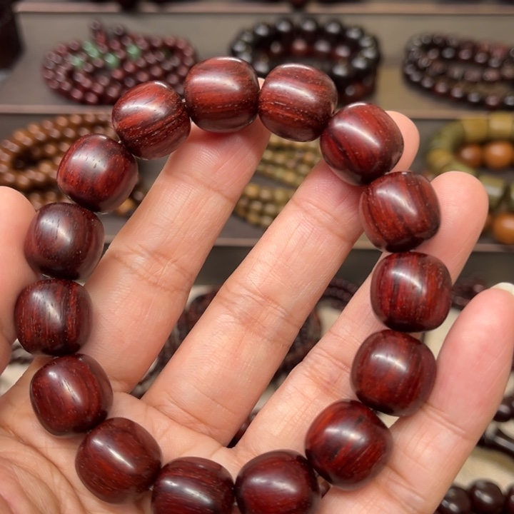 木质类印度小叶紫檀1.5老型珠无油无蜡