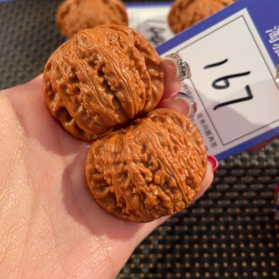 文玩核桃把件167号40尺白狮子