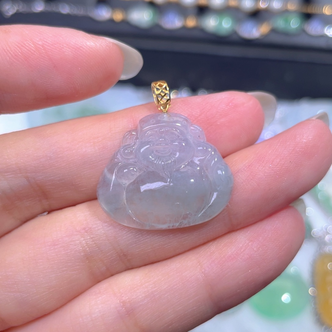 颈饰18K金镶嵌翡翠翡翠