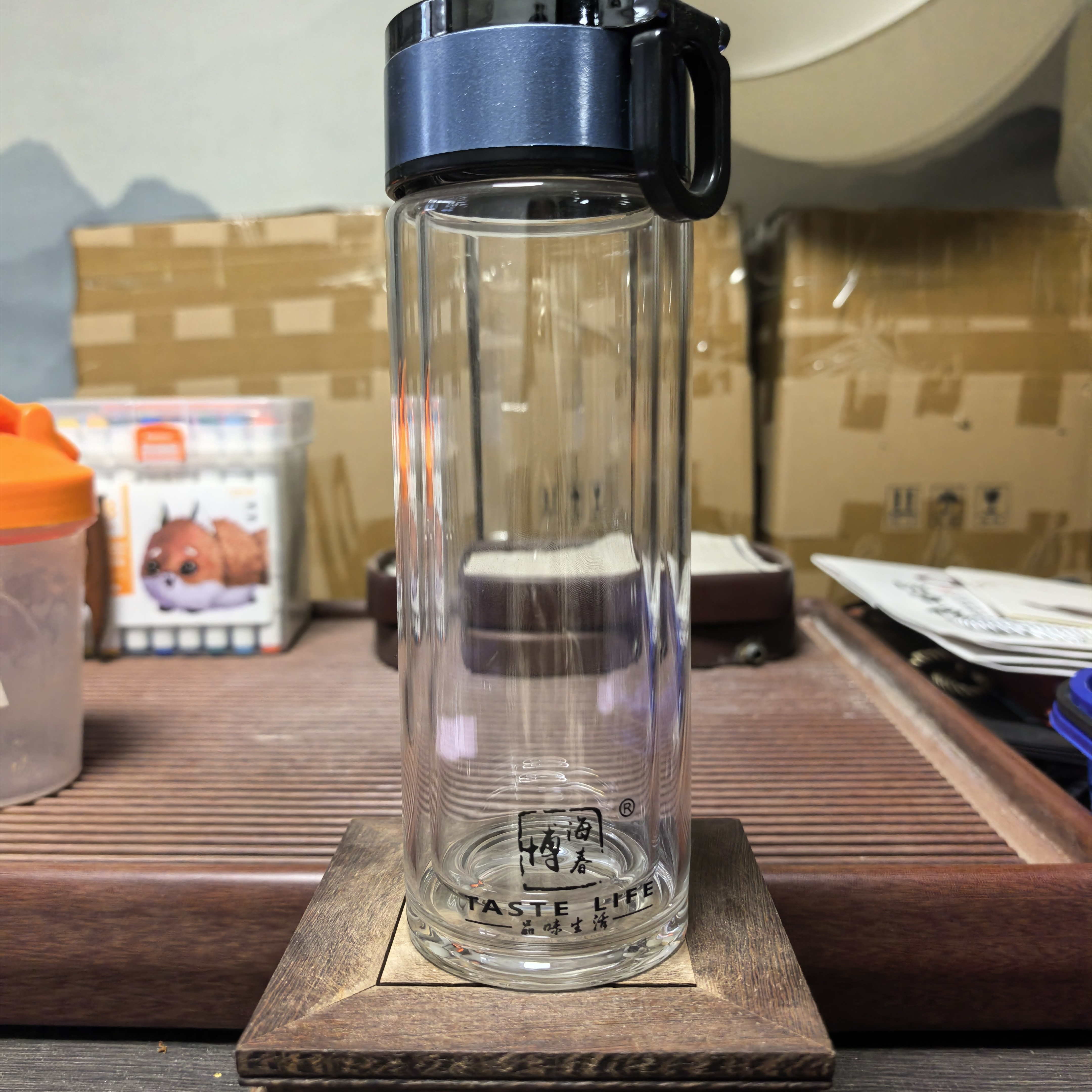 玻璃杯喝茶泡茶用双层隔热杯