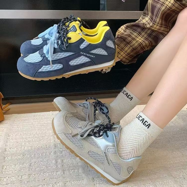 秋季新款百搭拼色厚底休闲运动德训鞋2602（德训鞋）