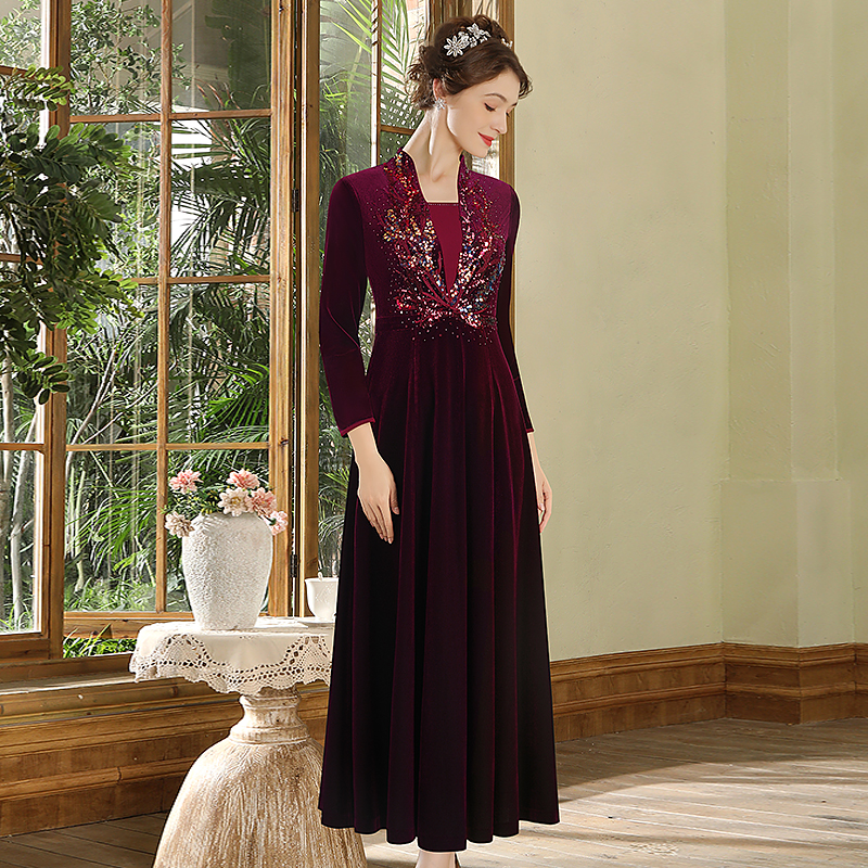 『绛雅流芳』名兰世家妈妈婚宴装宴会主持喜婆婆旗袍礼服MLF01C8426