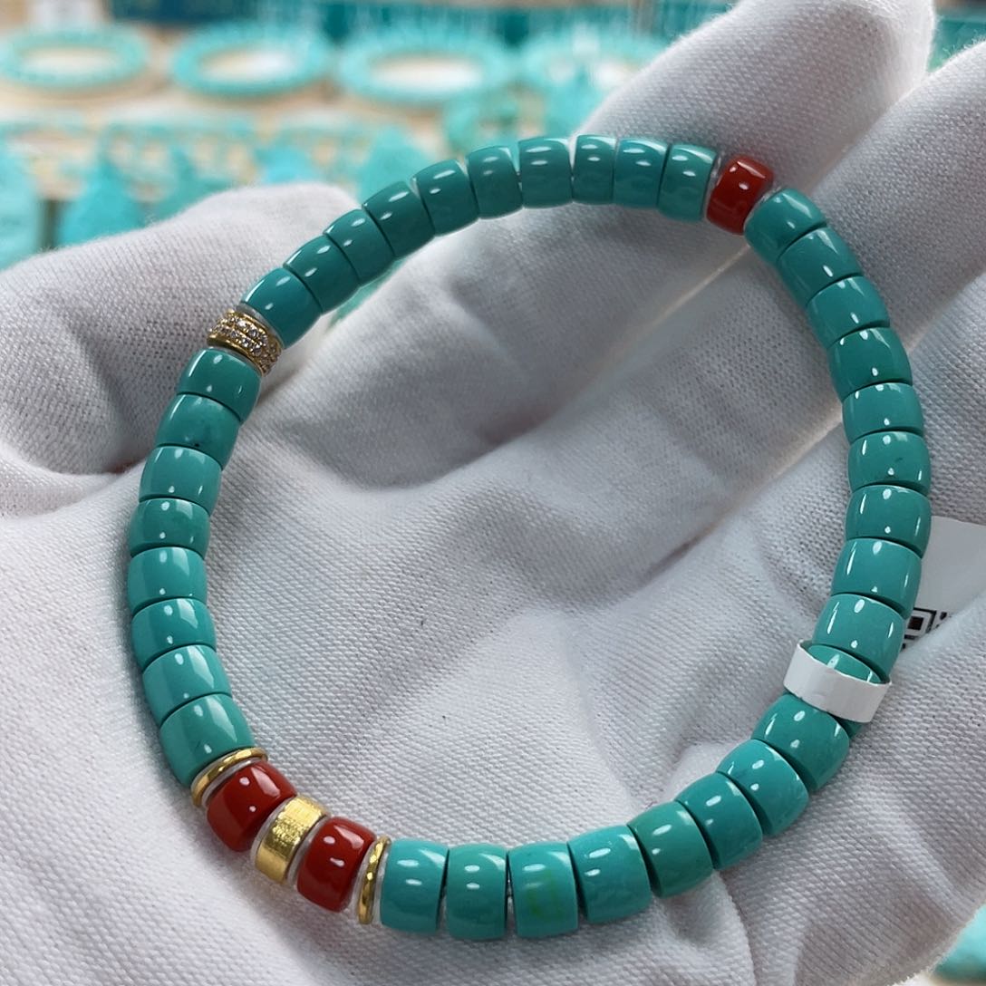 绿松石珠宝奇石18K金镶嵌