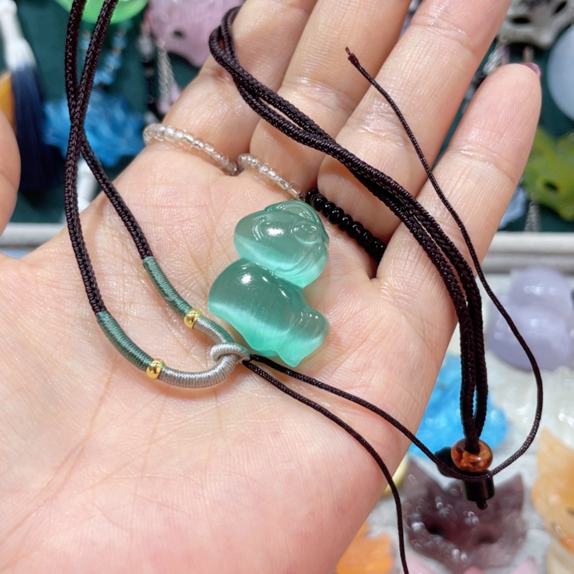 【闪购商品】未镶嵌岫玉颈饰谷***?40猫眼