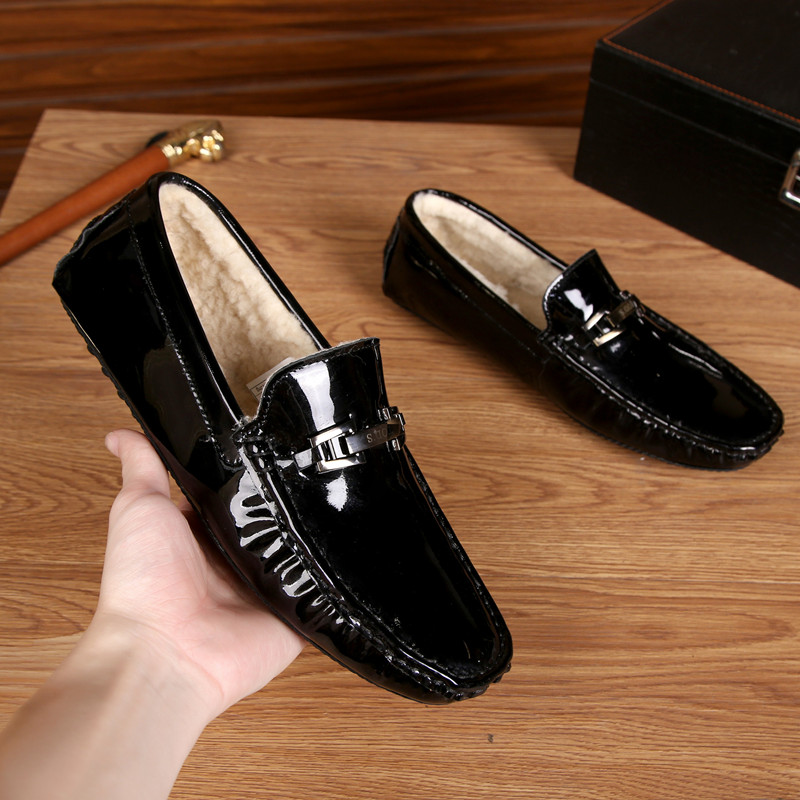 男式新款套脚羊毛鞋冬季保暖棉鞋真皮真毛豆豆鞋工厂尾货时尚潮流