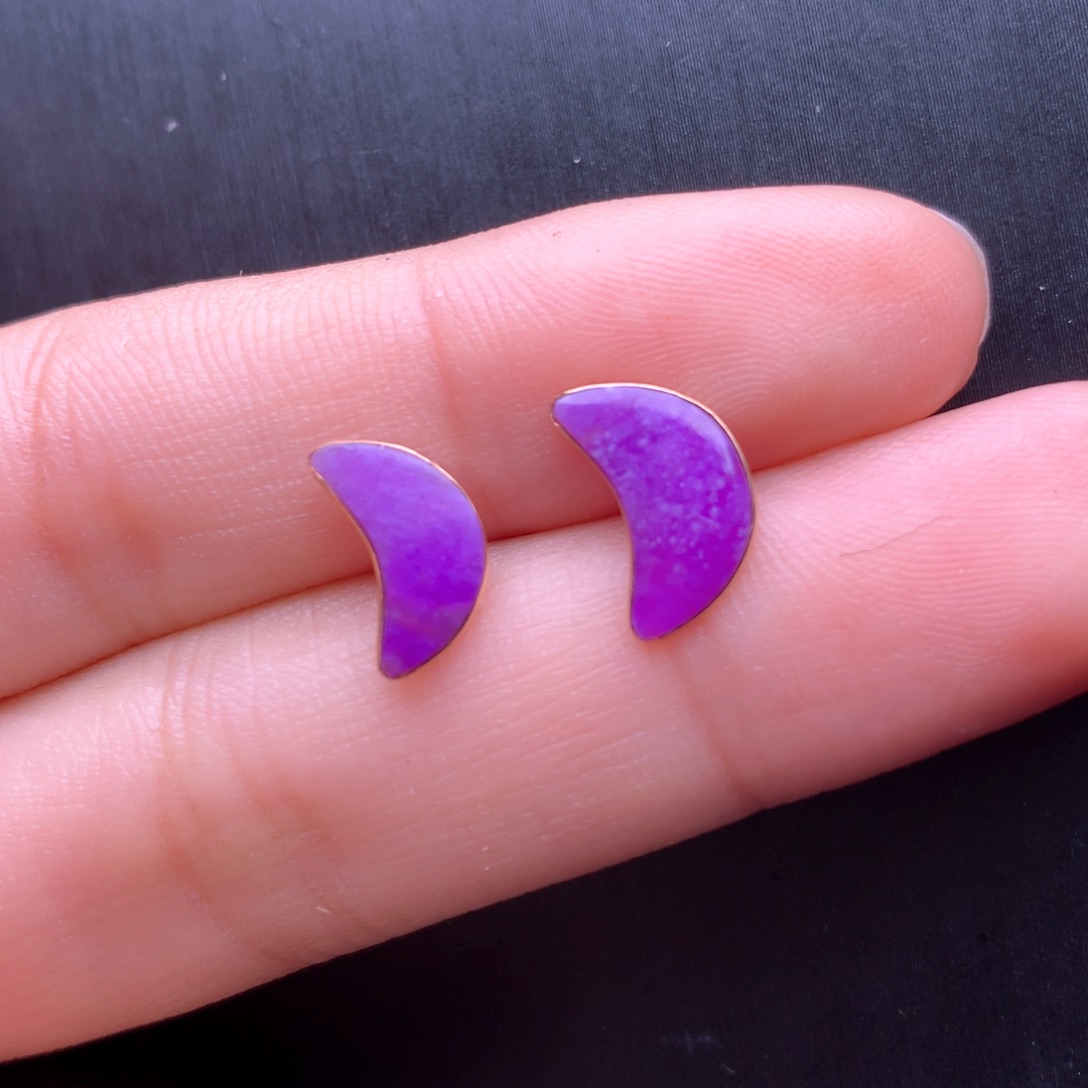 苏纪石（舒俱来）耳钉18K金镶嵌