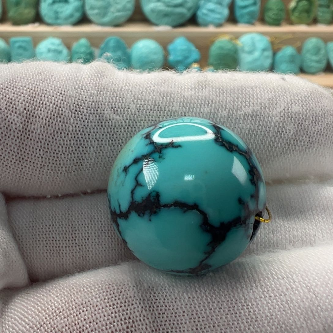 未镶嵌绿松石圆珠20.3mm