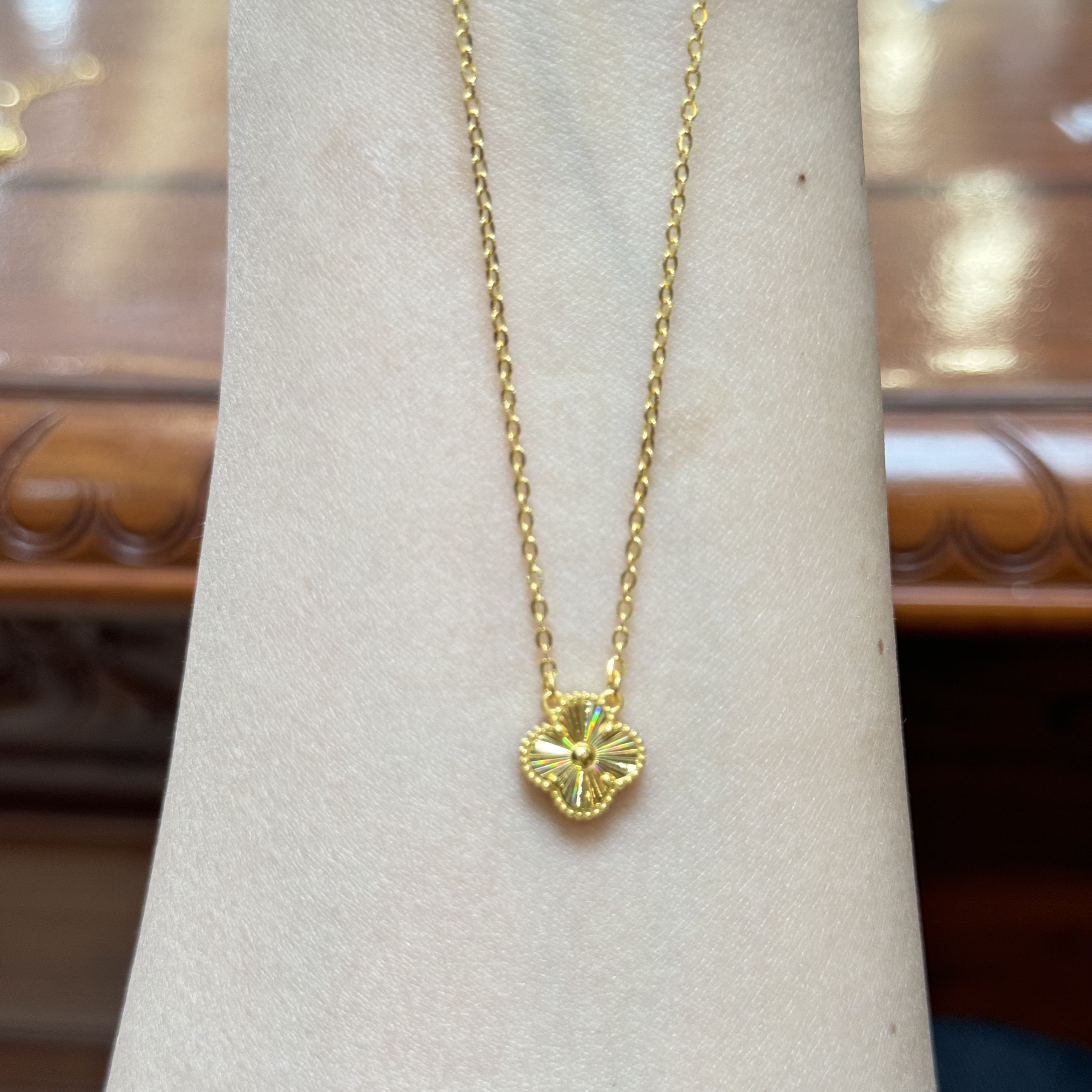 X【幻彩镭射单花套链】足金999精工5（10mm）