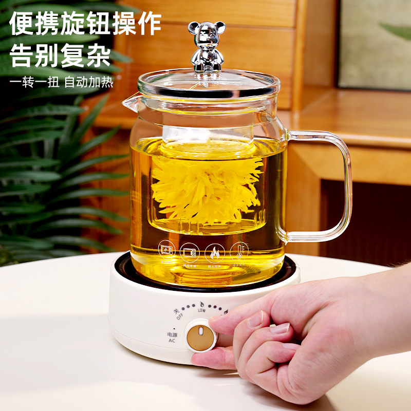 多功能玻璃茶壶煮茶壶带把大容量可微波炉加热煮茶防爆ins高颜值