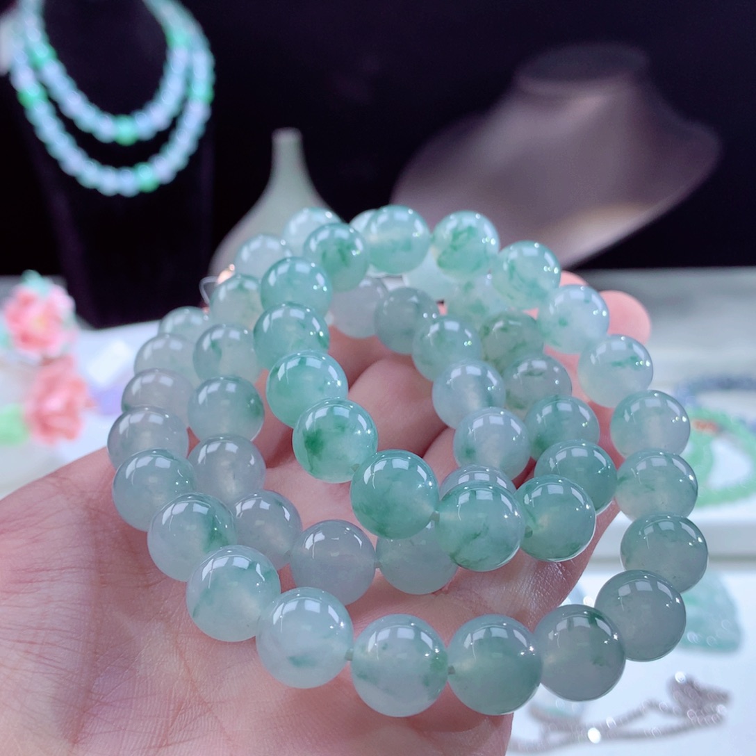 翡翠颈饰未镶嵌缅甸天然A货翡翠