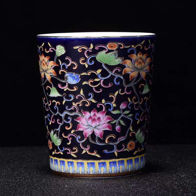 （特级品）京隆堂万花珐琅彩主人杯w0334
