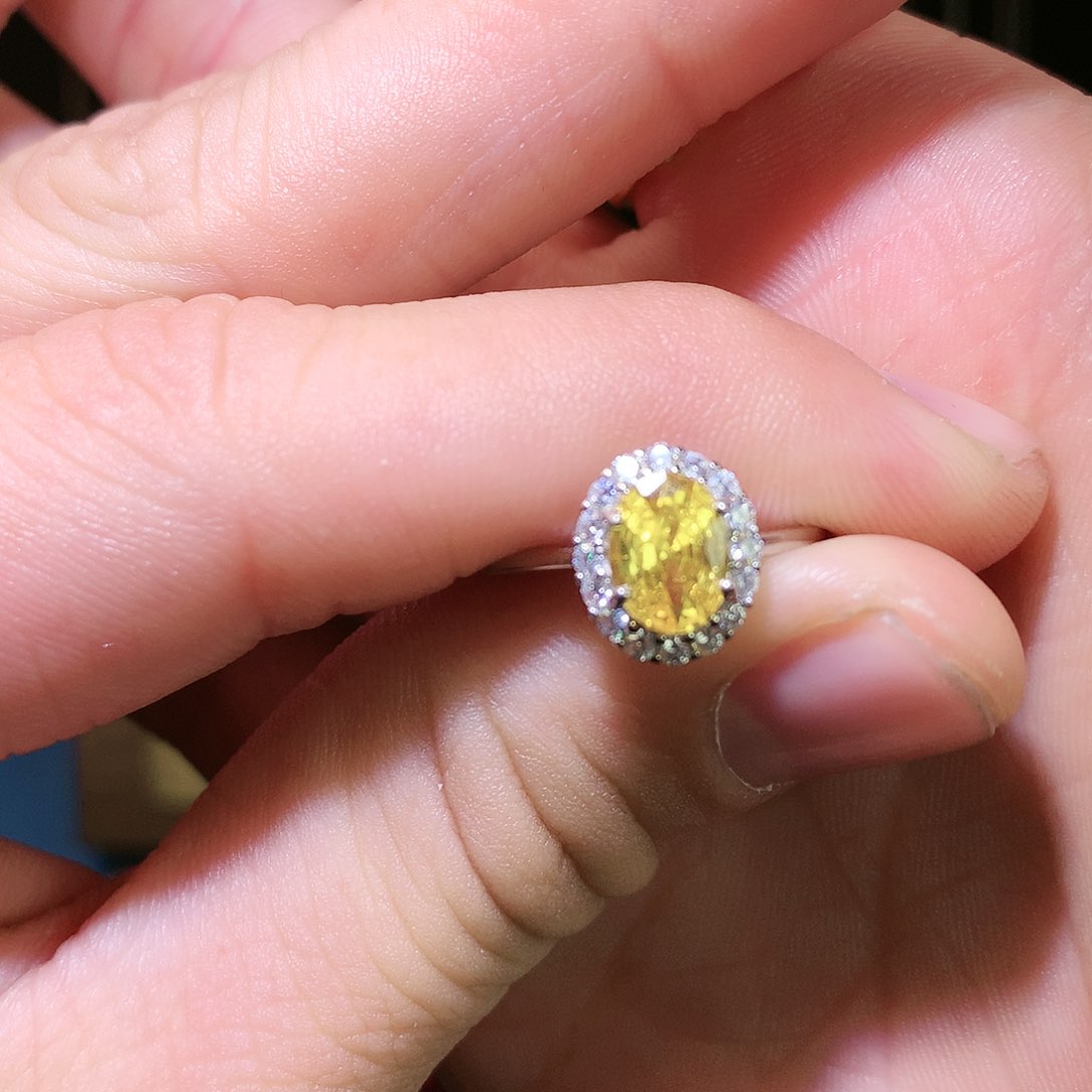 黄晶戒指银S925镶嵌2222222212