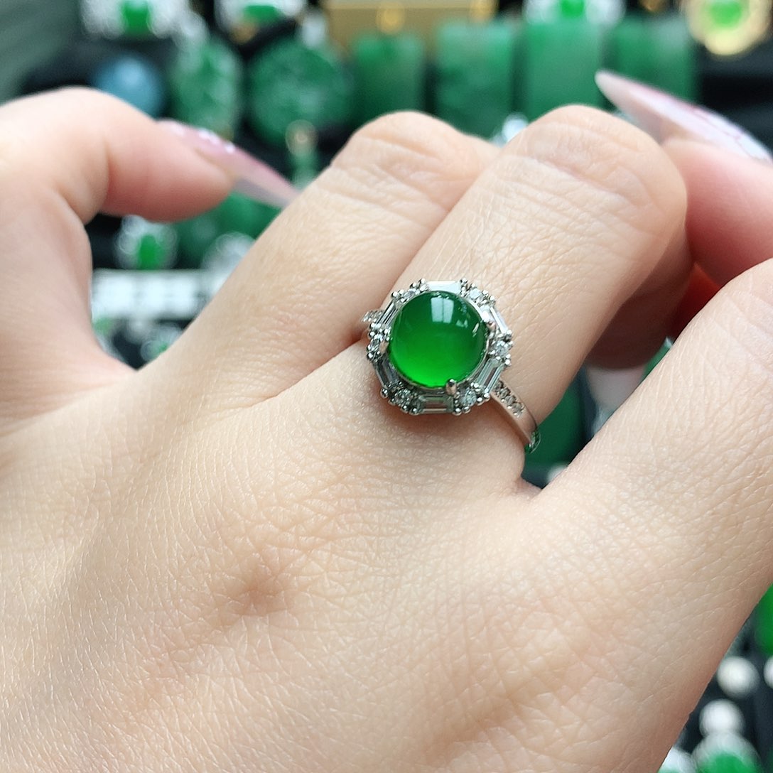 玛瑙/玉髓戒指银S925镶嵌