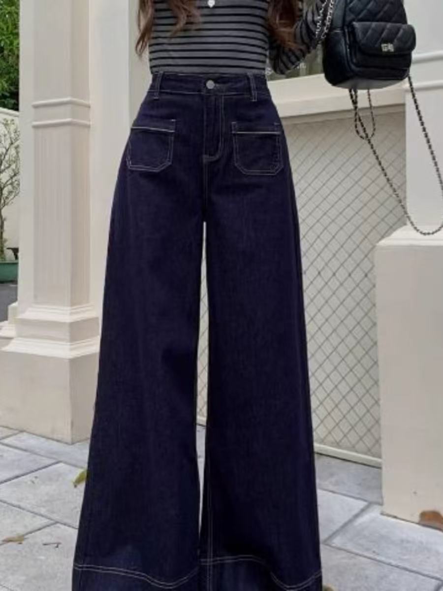 女装冬季加绒阔腿裤牛仔裤(以直播间为准）时尚休闲宽松