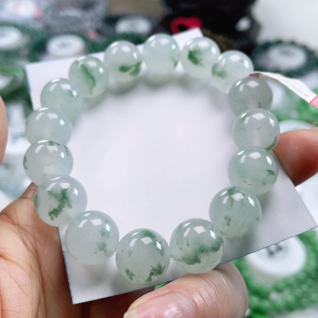 翡翠戒指未镶嵌天然翡翠手串12.9mm