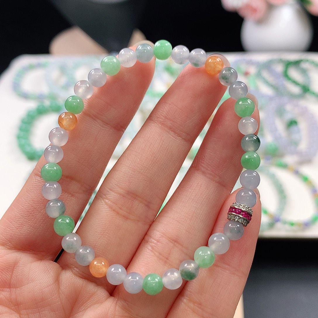 翡翠未镶嵌手链5mm