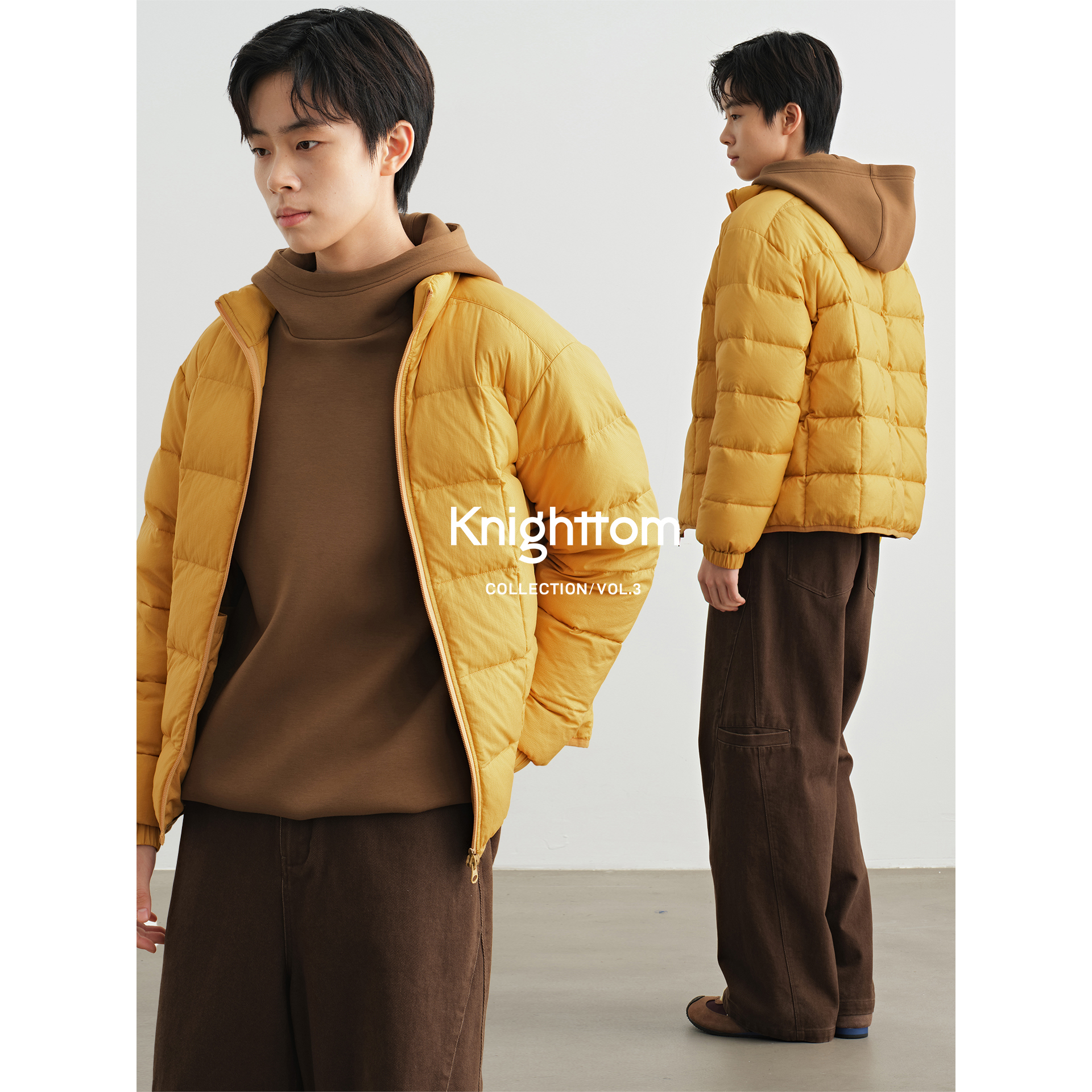 knighttom【轻盈0压感 小方格绗线设计】内胆基础羽绒服X254R279A