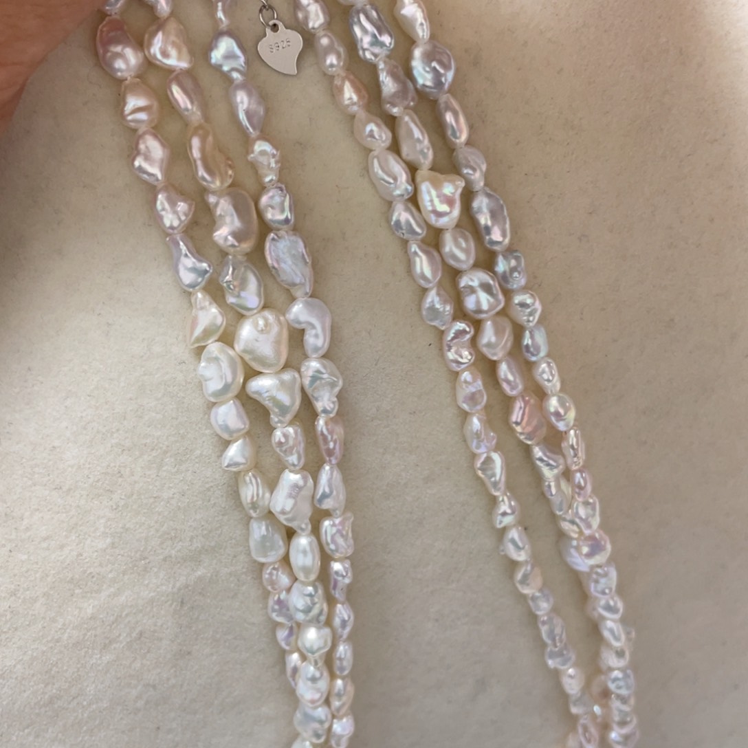 淡水珍珠颈饰银S925镶嵌多样性发一