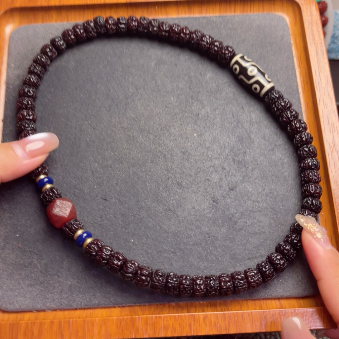 金刚菩提吊坠藏式直切一代龙黑金