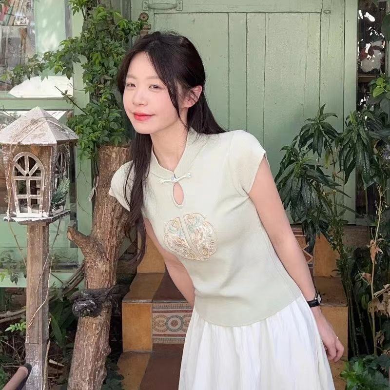 7-9号白色国风休闲短袖春秋女装卫衣针织