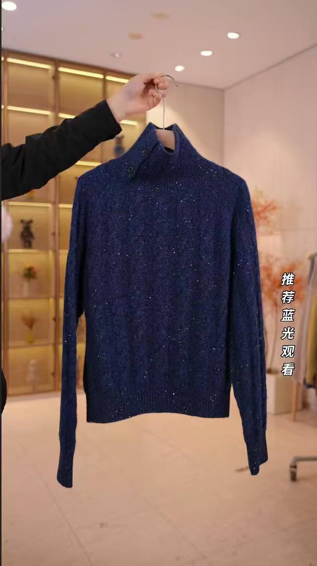 【羊绒+羊毛】秋冬新款重工绞花工艺羊绒羊毛高领针织套头衫