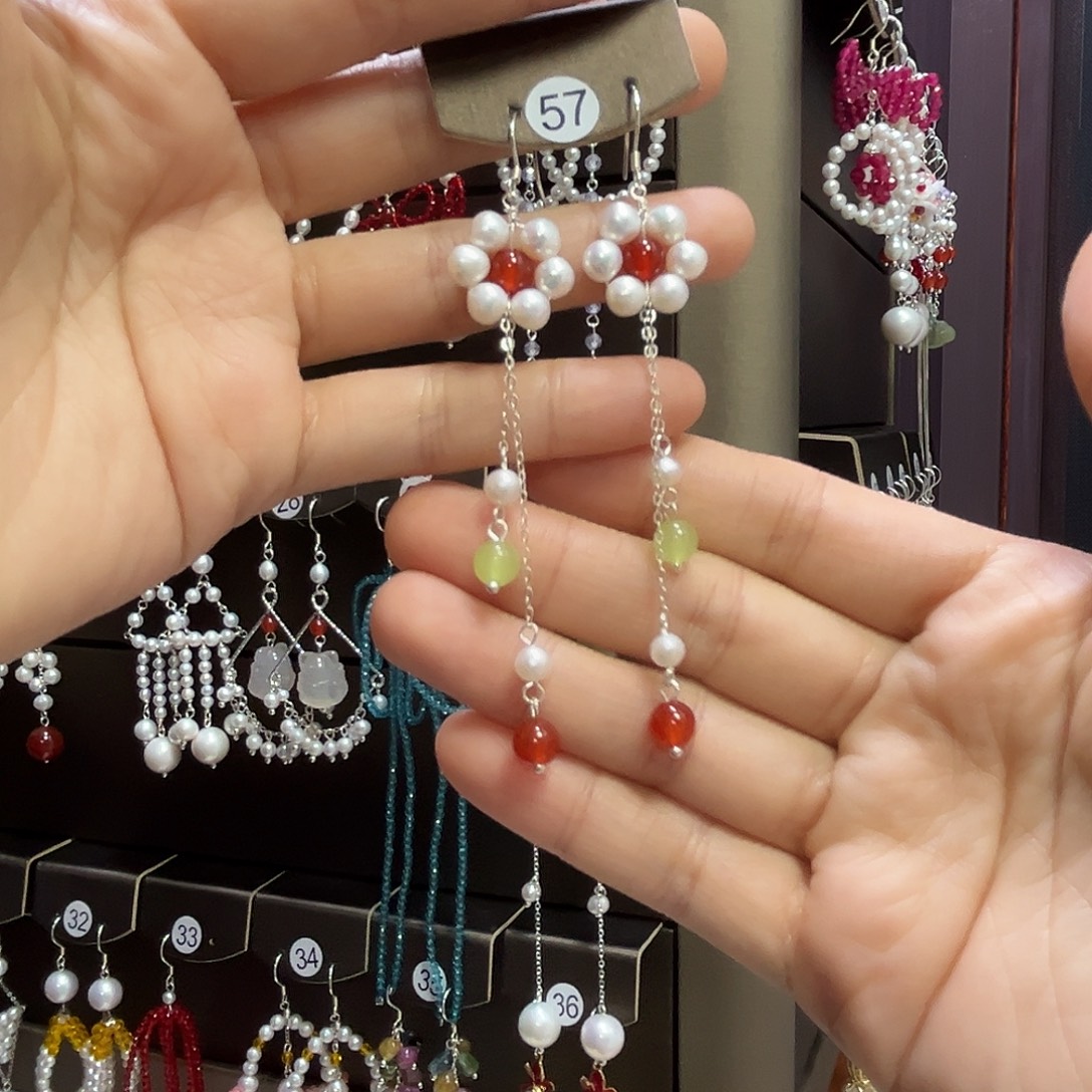 ****主925银博雅手作S925纯银耳饰