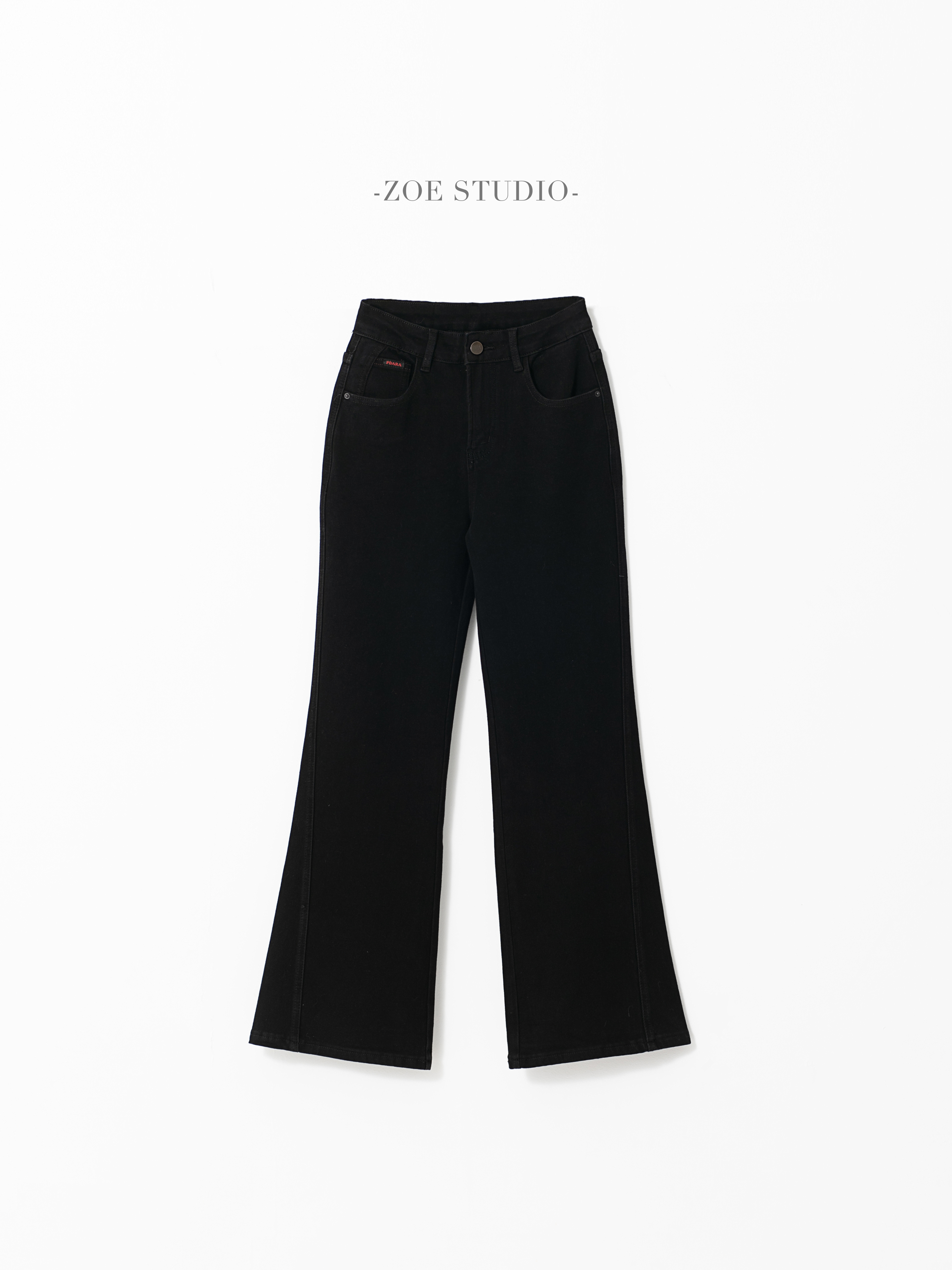 四面弹塑性修身高定黑色牛仔喇叭裤时尚百搭秋季新款