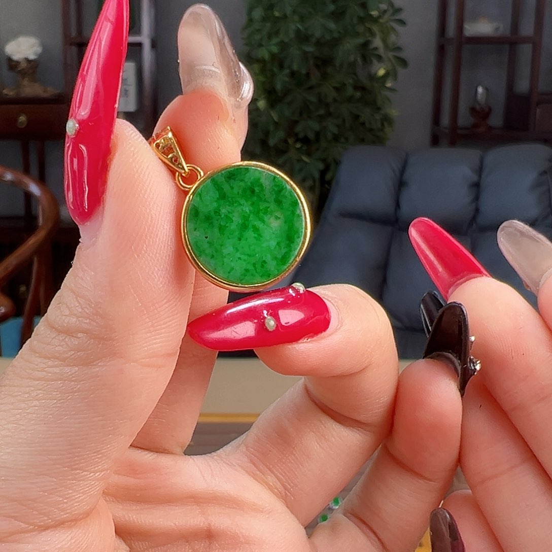 翡翠银S925镶嵌颈饰吊坠