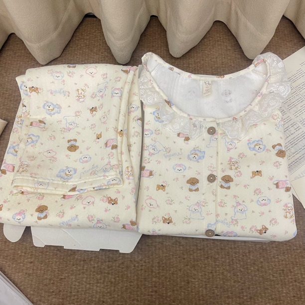 《“秋冬”长袖长裤》微胖女生大码女睡衣套装冬季款ins甜美家居服