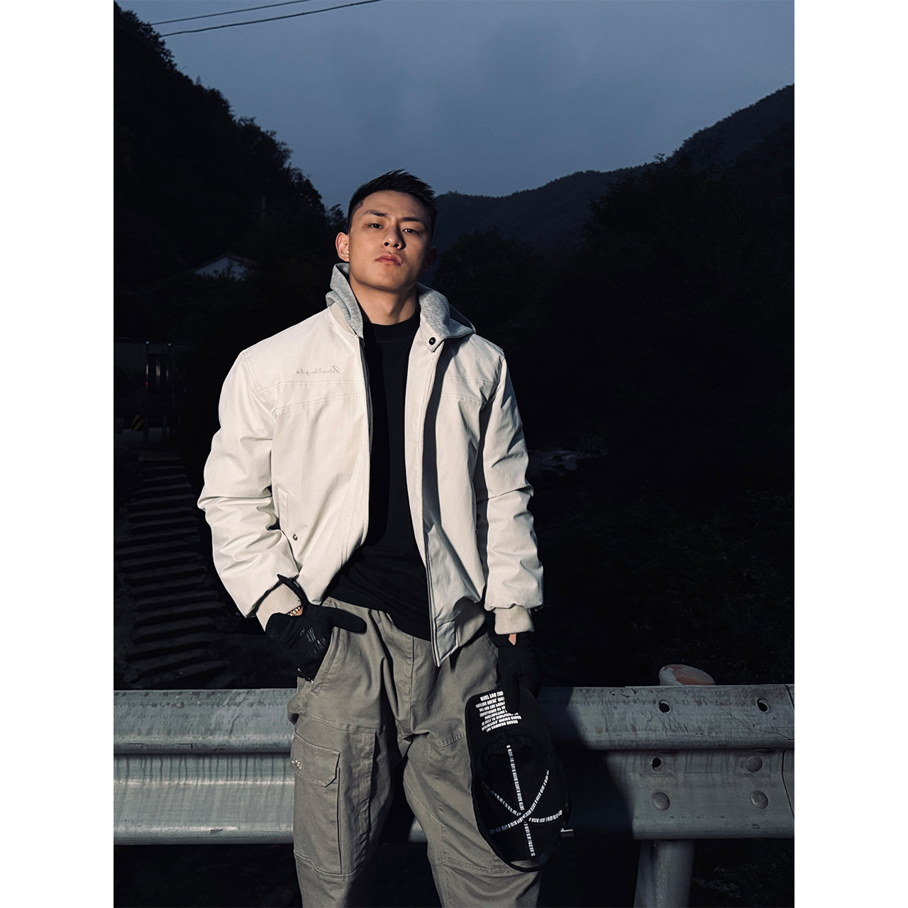 GTAL25AW美式休闲假两件带帽可拆卸棉服纯色刺绣夹棉拼接保暖外套