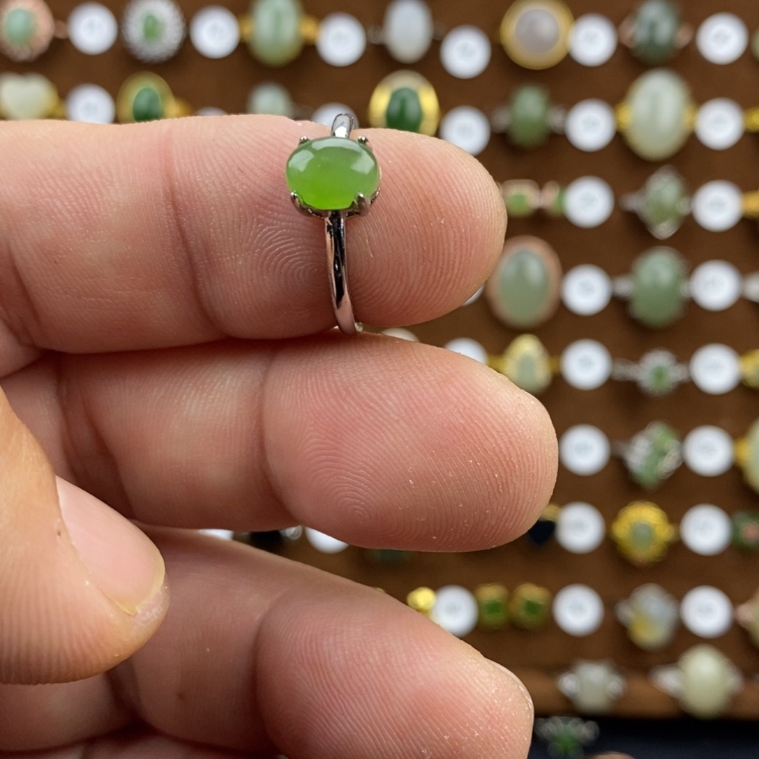 和田玉（碧玉）合金戒指