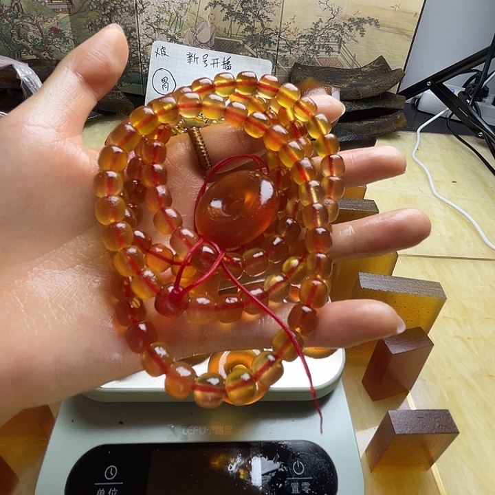 铜铁合金类108颗脖挂，老型，纯手工制作