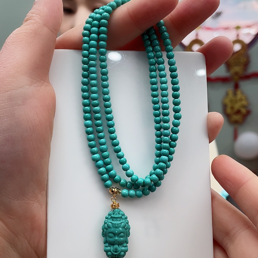 绿松石颈饰18K金镶嵌