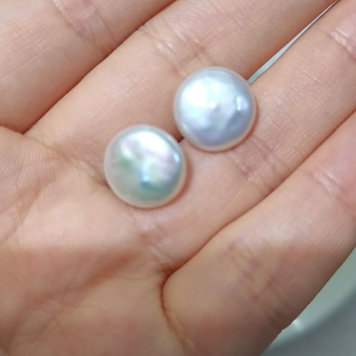 银S925镶嵌耳饰淡水珍珠