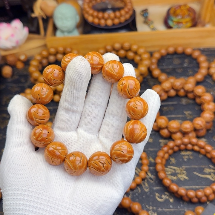 樂***李手串桃核17尺寸龙纹