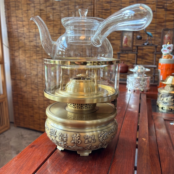家和万事兴中式复古空气灯黄铜厚烧水煮茶工夫茶具