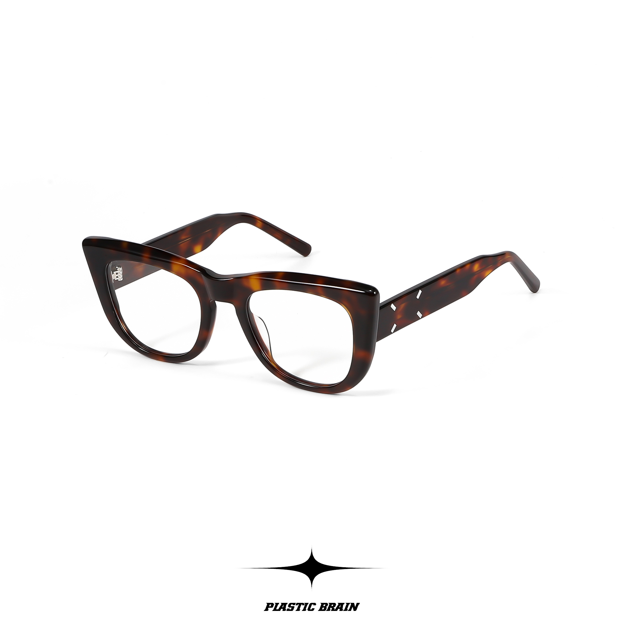 PLASTIC BRAIN时尚光学架百搭欧美碎花框大框防蓝光眼镜框