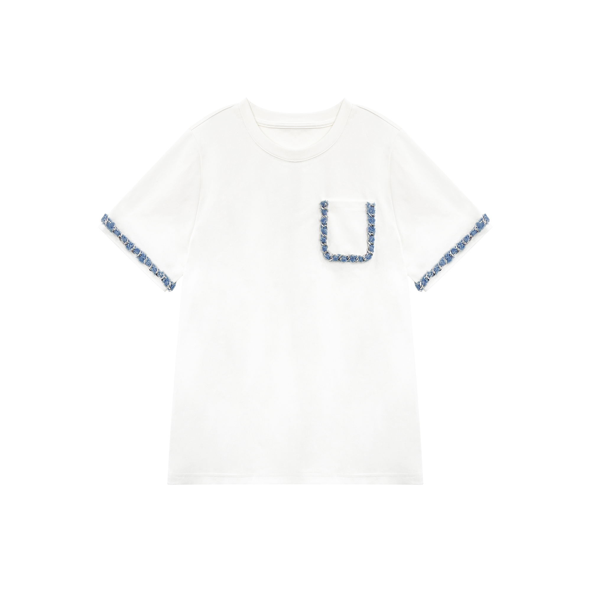 【林爆爆专属链接】【Reoyddirne】25夏季蓝色口袋正肩T恤118738