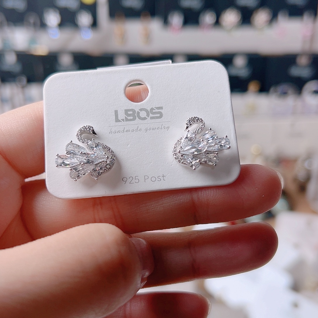 锆石纯铜合金耳环