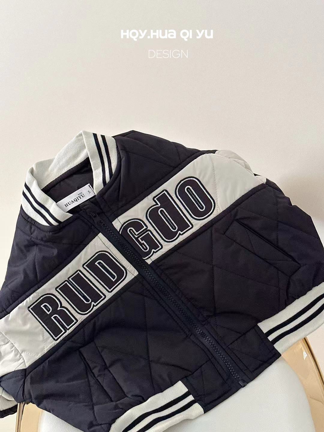 【E2881】男童春装棒球服外套2025新款春季夹棉加厚儿童秋冬款棉服