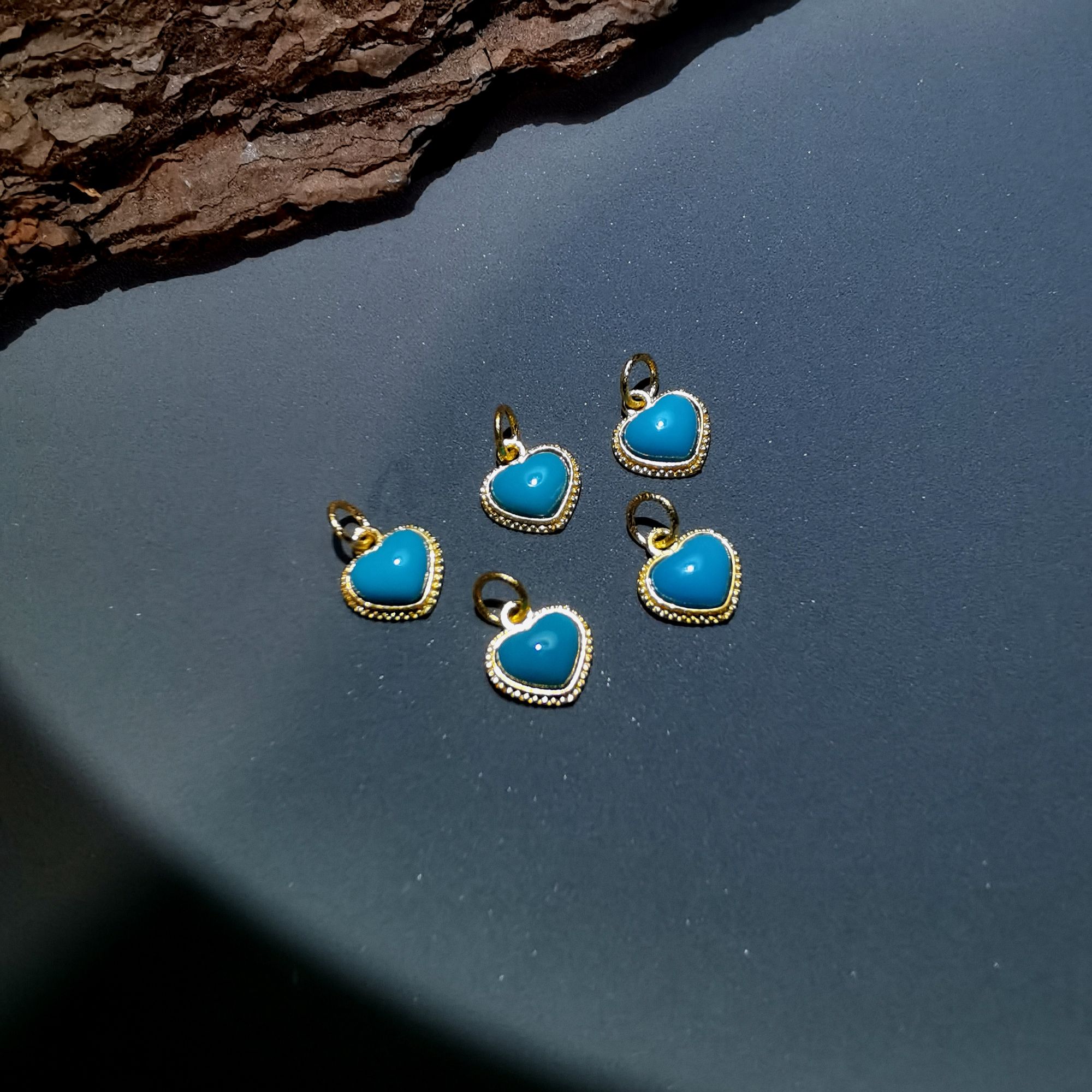 【洛一珠宝】湖北原矿绿松18K金镶嵌爱心桃心滴溜珠（多样性发其一）